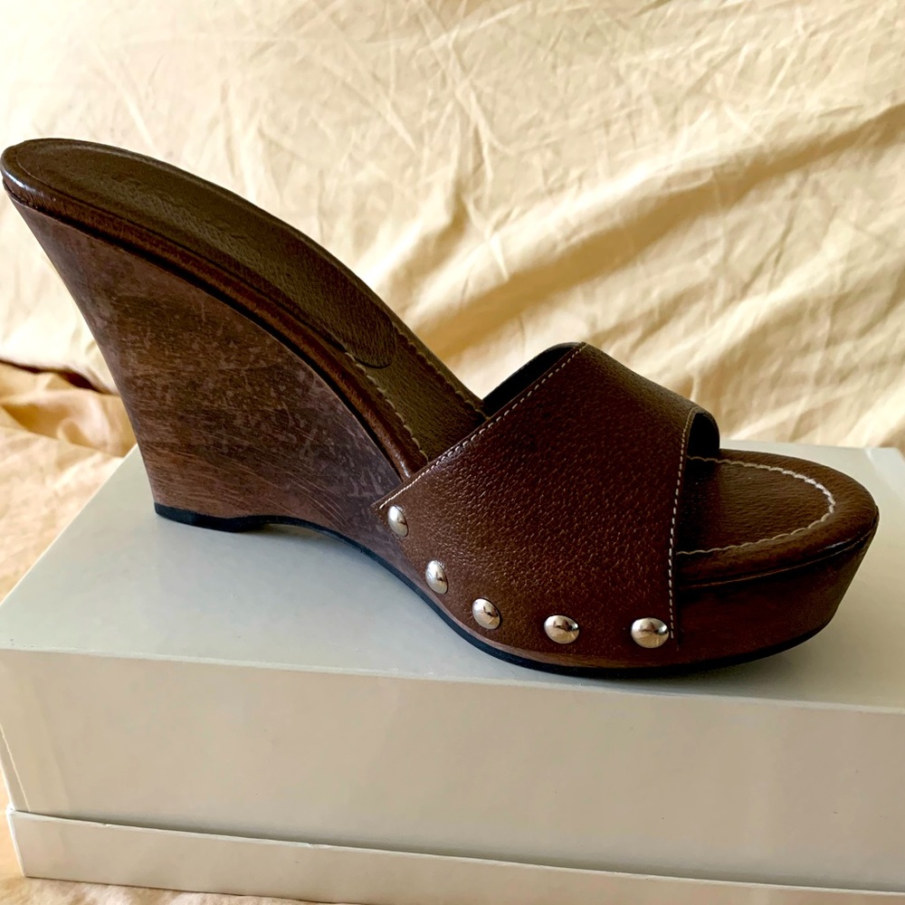 Prada wedges with nailheads size 39 1/2